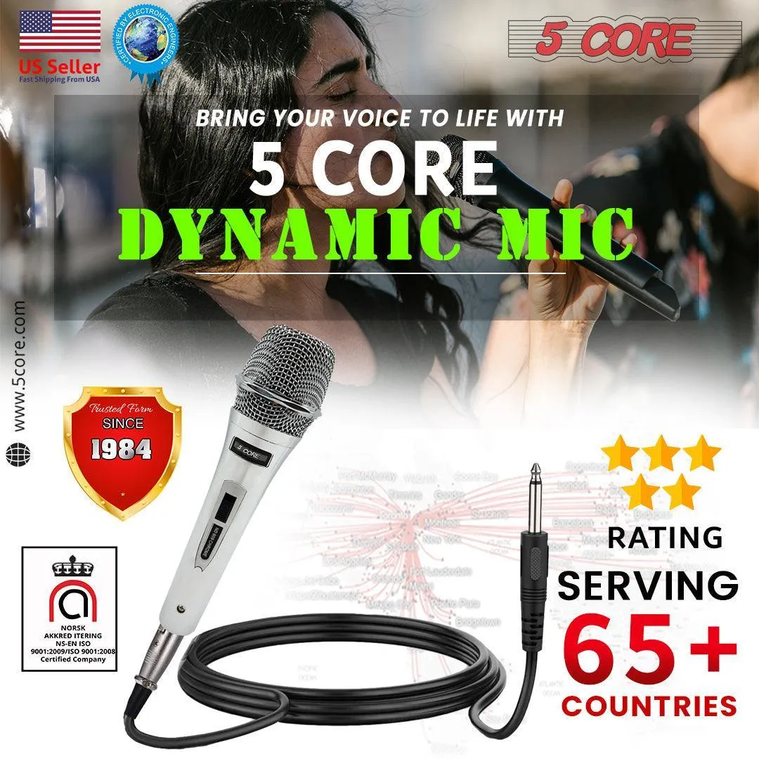 5Core Microphone Pro Neodymium Dynamic Mic XLR Audio Cardiod Karaoke