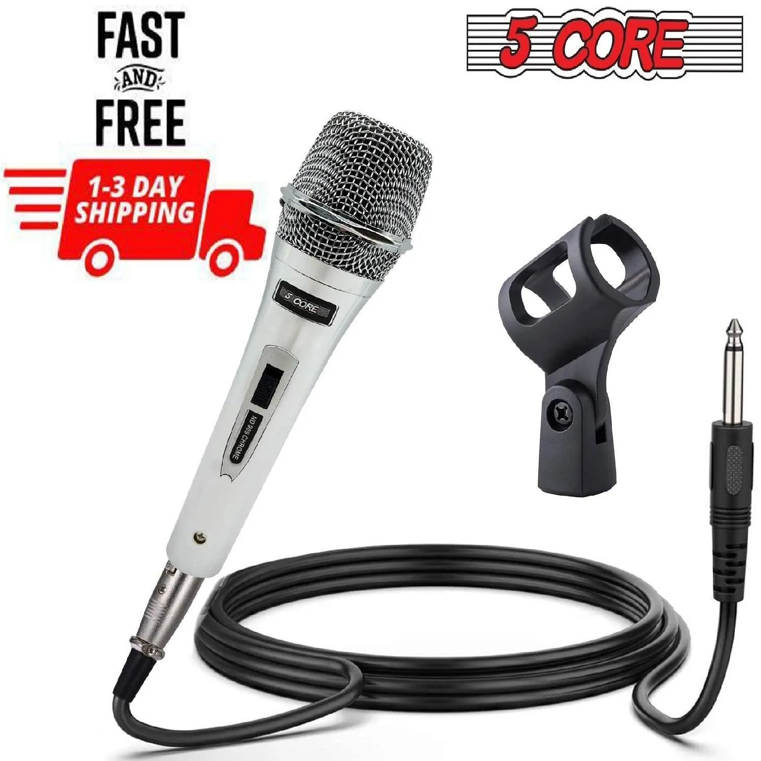 5Core Microphone Pro Neodymium Dynamic Mic XLR Audio Cardiod Karaoke