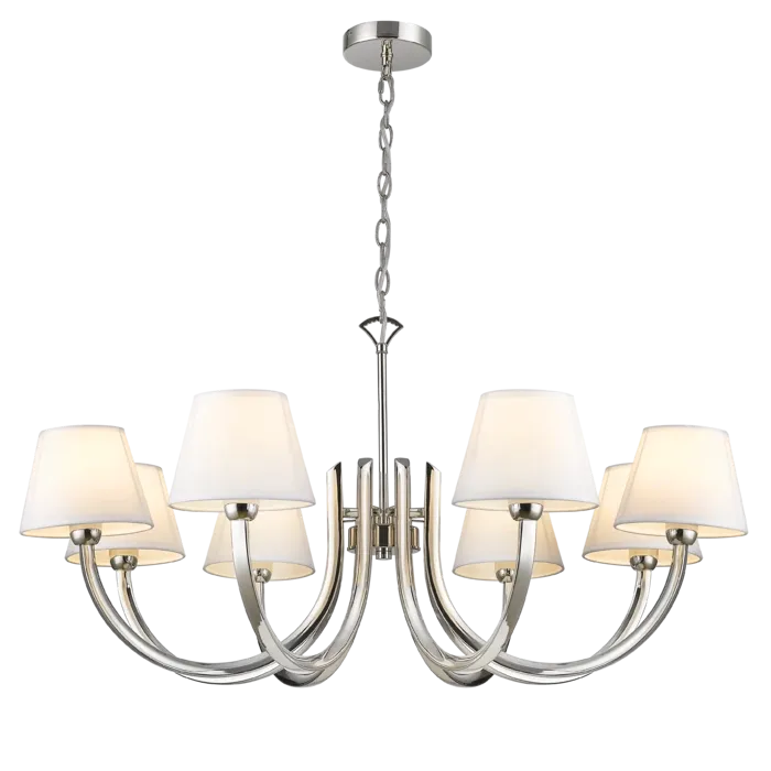Atlanta 8Lt Multi-Arm Pendant - Polished Nickel