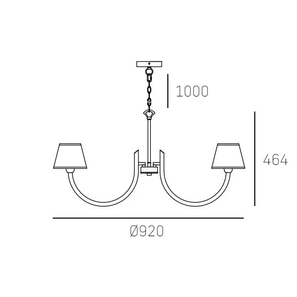 Atlanta 8Lt Multi-Arm Pendant - Polished Nickel
