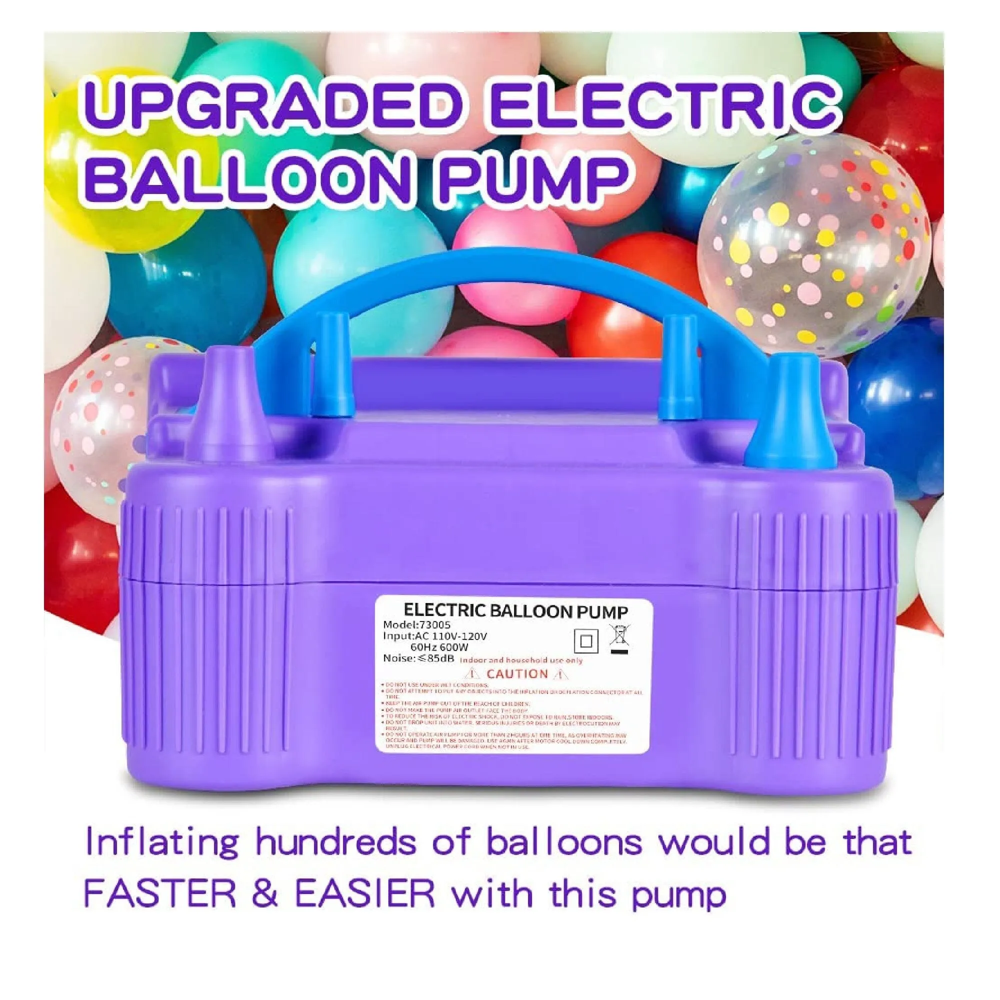 Balloon Pump Electric Balloon Inflator Double Nozzle Air Pump For Latex Balloons
