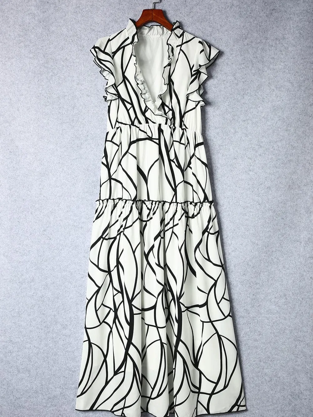 Beach Maxi Dress with Abstract Print
