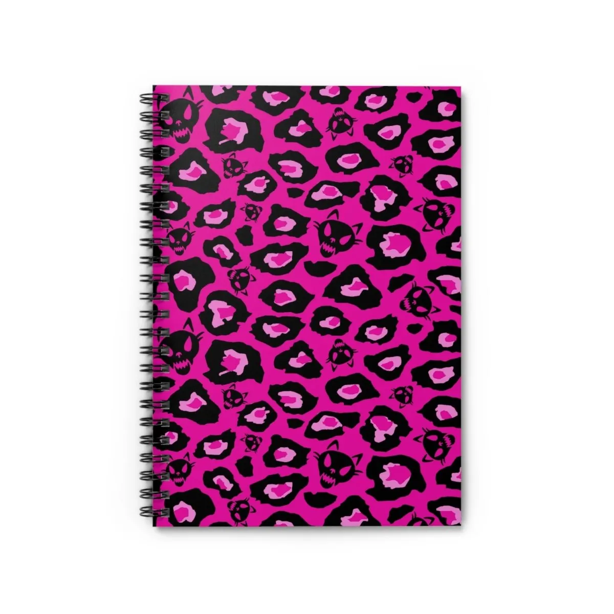 Cat Skull Leopard Print Spiral Notebook
