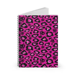 Cat Skull Leopard Print Spiral Notebook