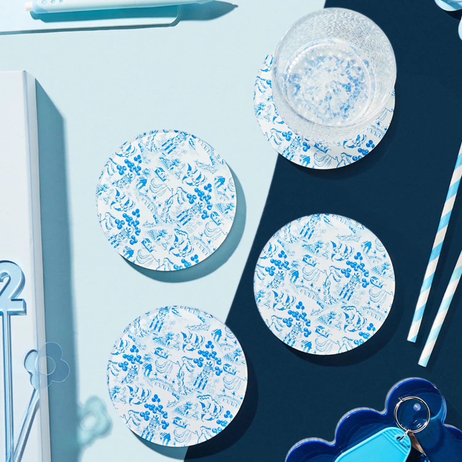 Chinoiserie Acrylic Drink Coasters