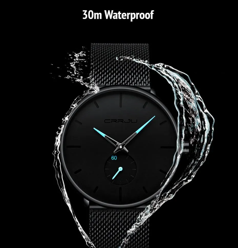CRR™ Men's Minimalist Ultra Slim Black Watch