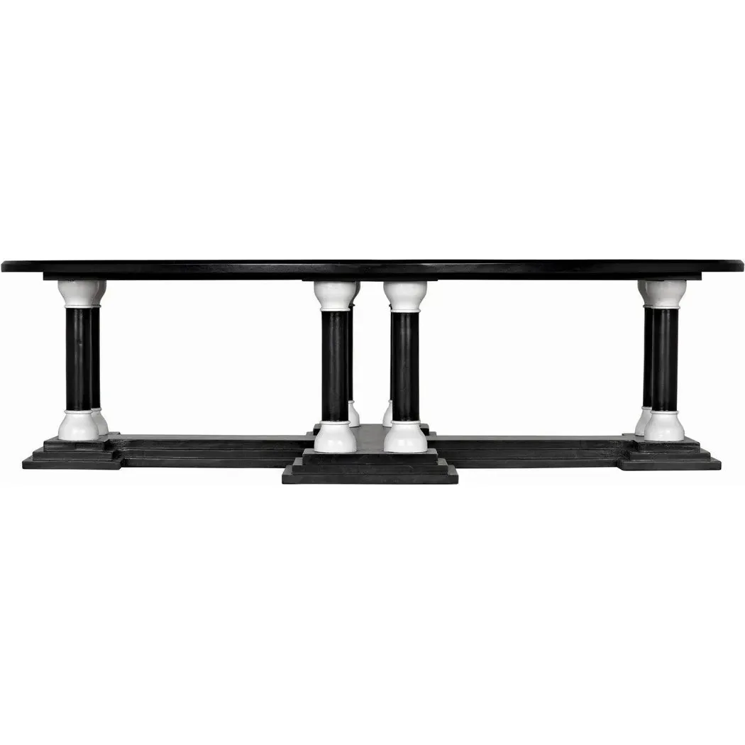 Desoto Coffee Table, Hand Rubbed Black and Solid White
