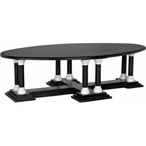 Desoto Coffee Table, Hand Rubbed Black and Solid White