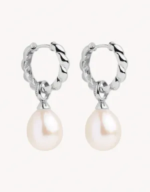 Dew Drop Silver Pearl Earrings