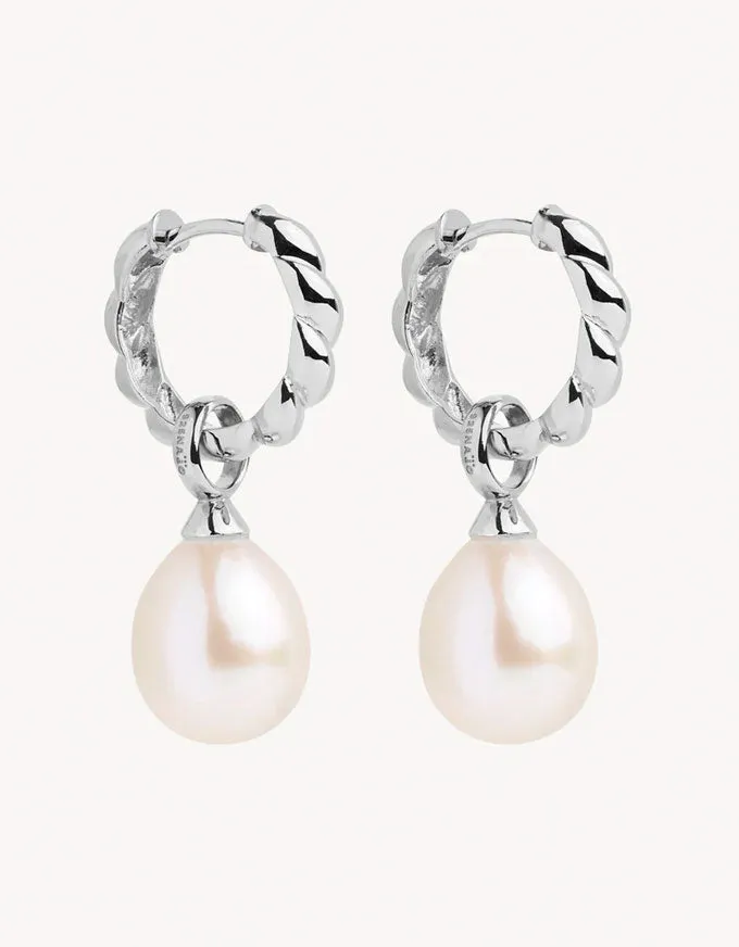 Dew Drop Silver Pearl Earrings
