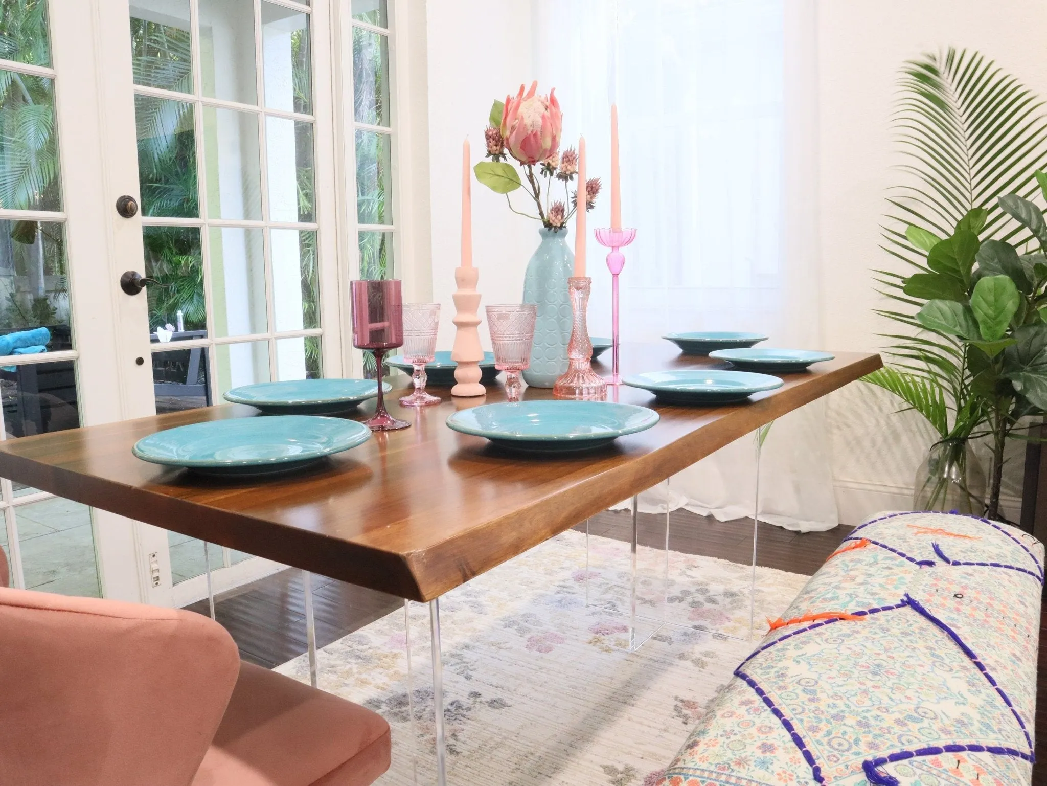 Exotic Hardwood Live Edge Dining Table