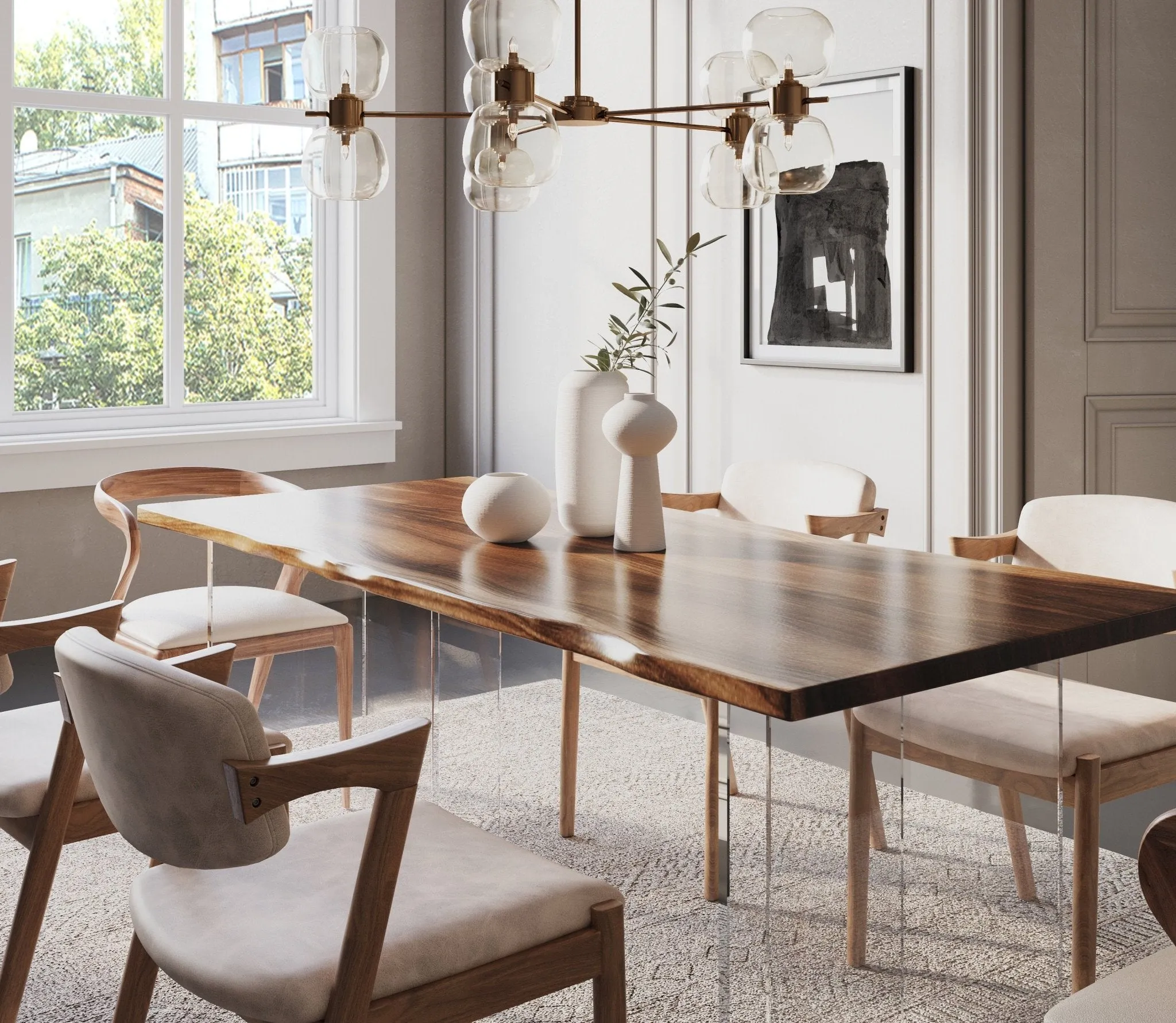 Exotic Hardwood Live Edge Dining Table