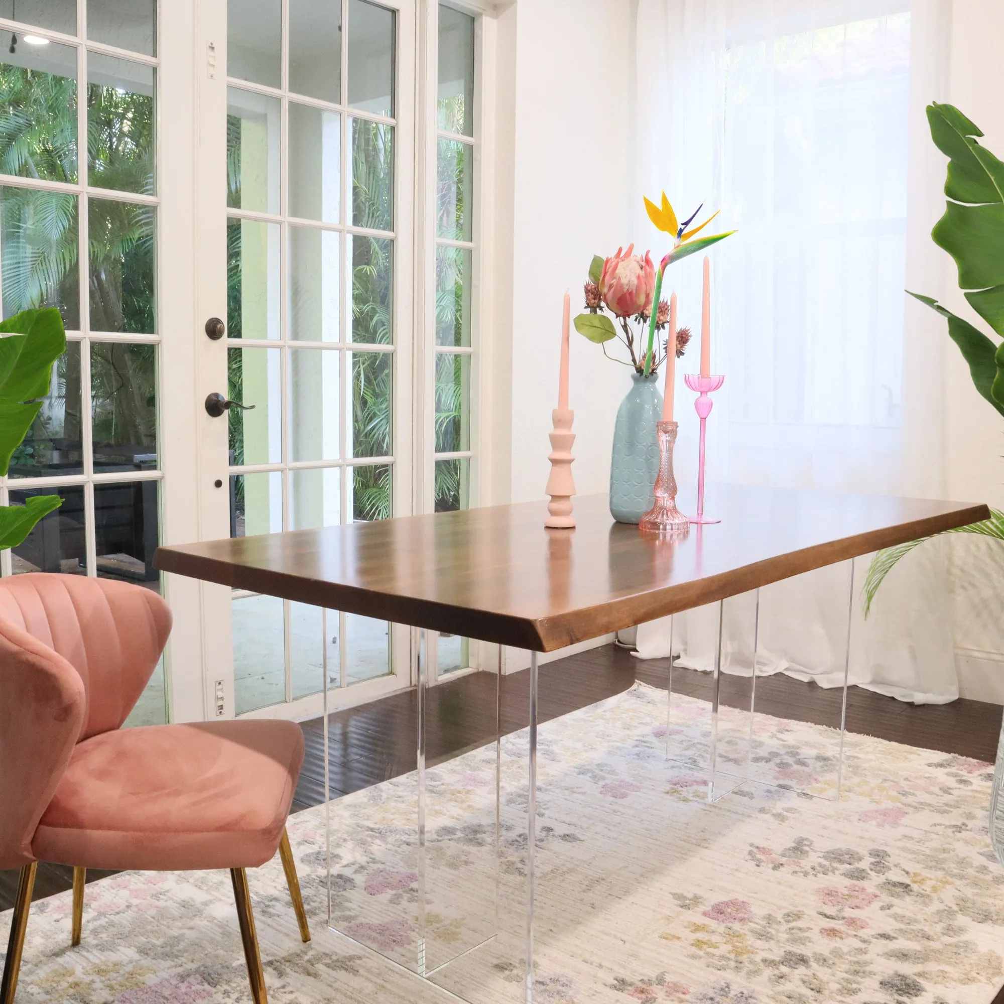 Exotic Hardwood Live Edge Dining Table