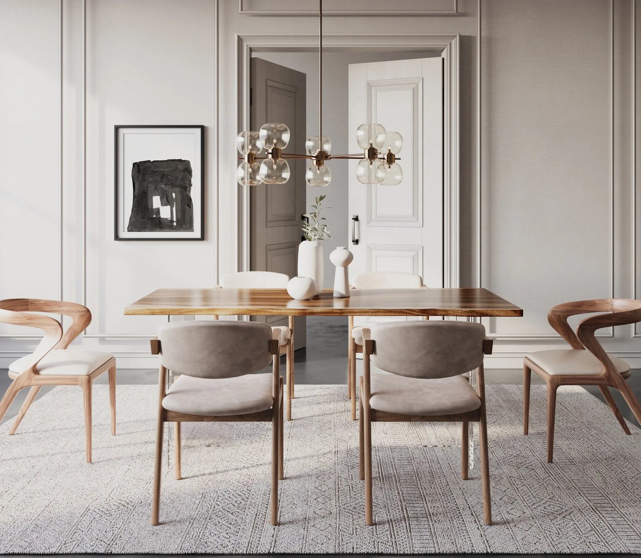 Exotic Hardwood Live Edge Dining Table
