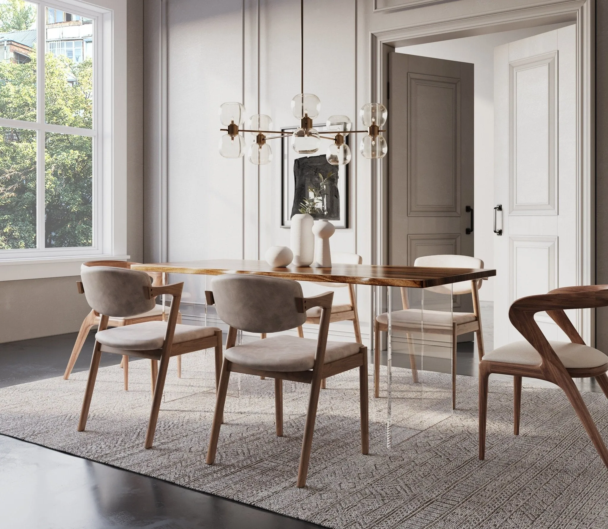Exotic Hardwood Live Edge Dining Table