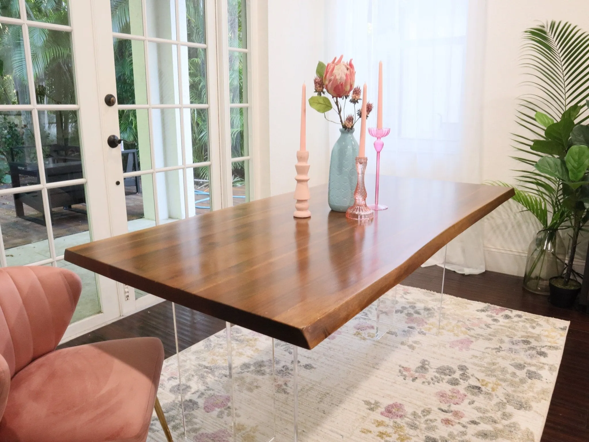 Exotic Hardwood Live Edge Dining Table