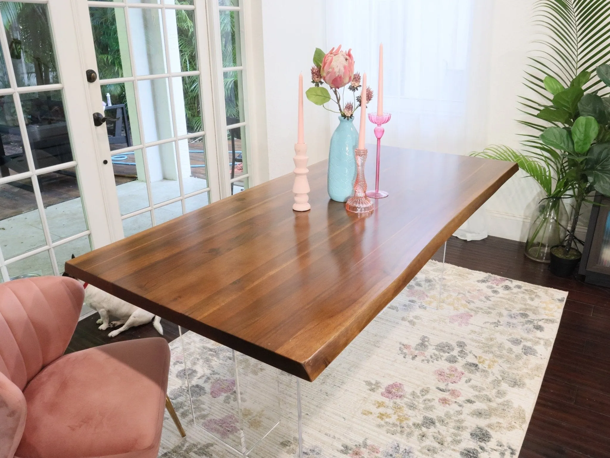 Exotic Hardwood Live Edge Dining Table