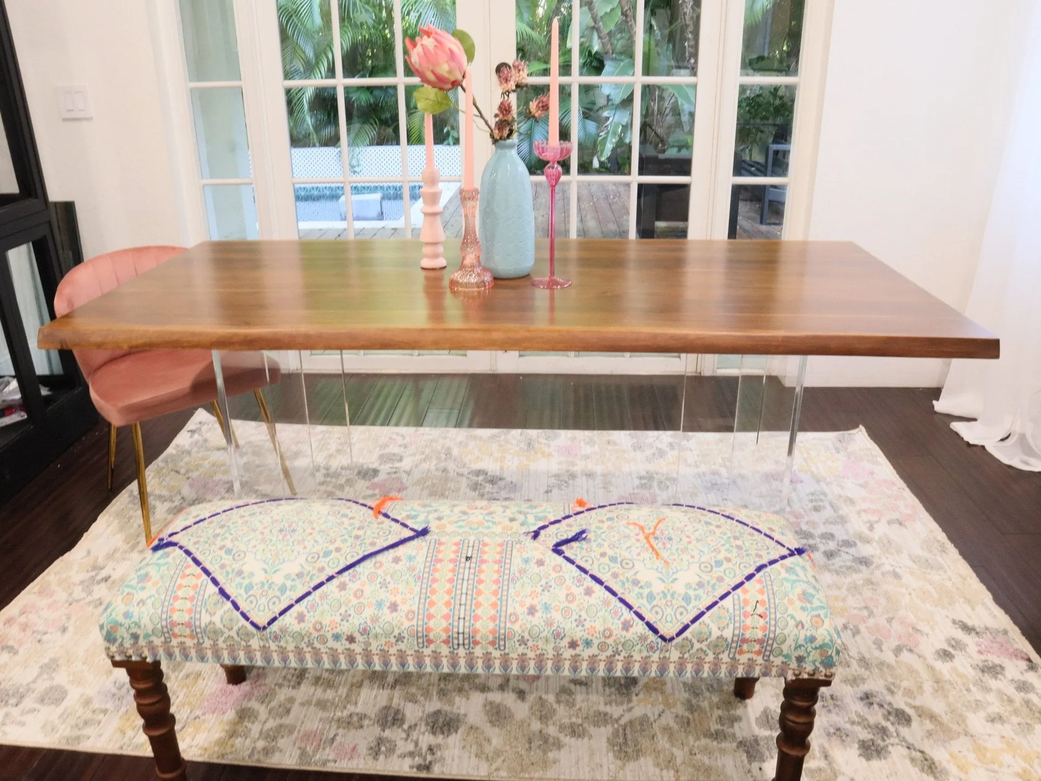 Exotic Hardwood Live Edge Dining Table