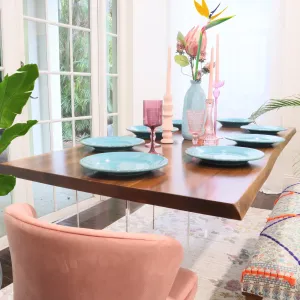 Exotic Hardwood Live Edge Dining Table