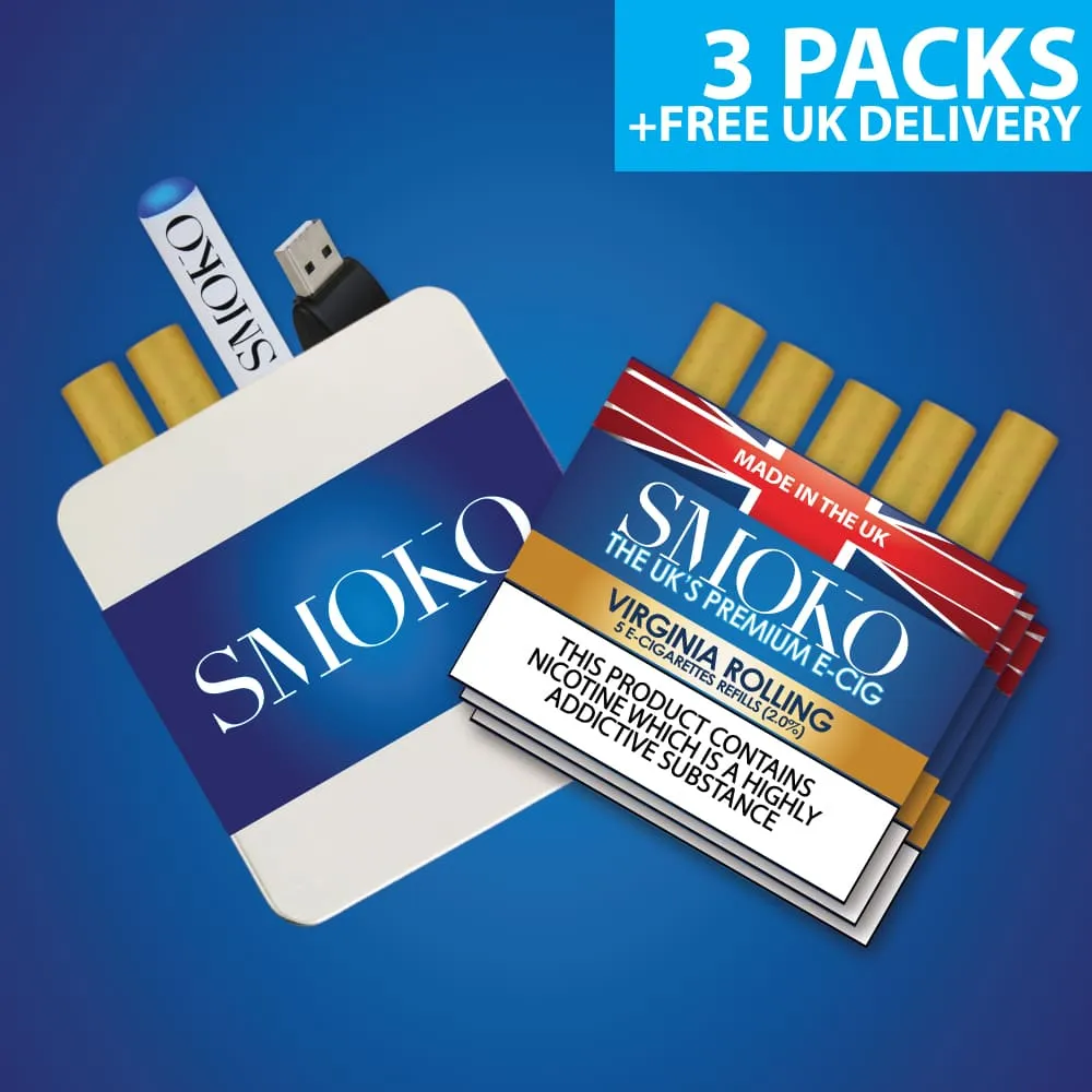 FREE E-CIGARETTE DEAL   3 PACK OF E-CIG REFILLS - £30.00 (SAVE £12.75)