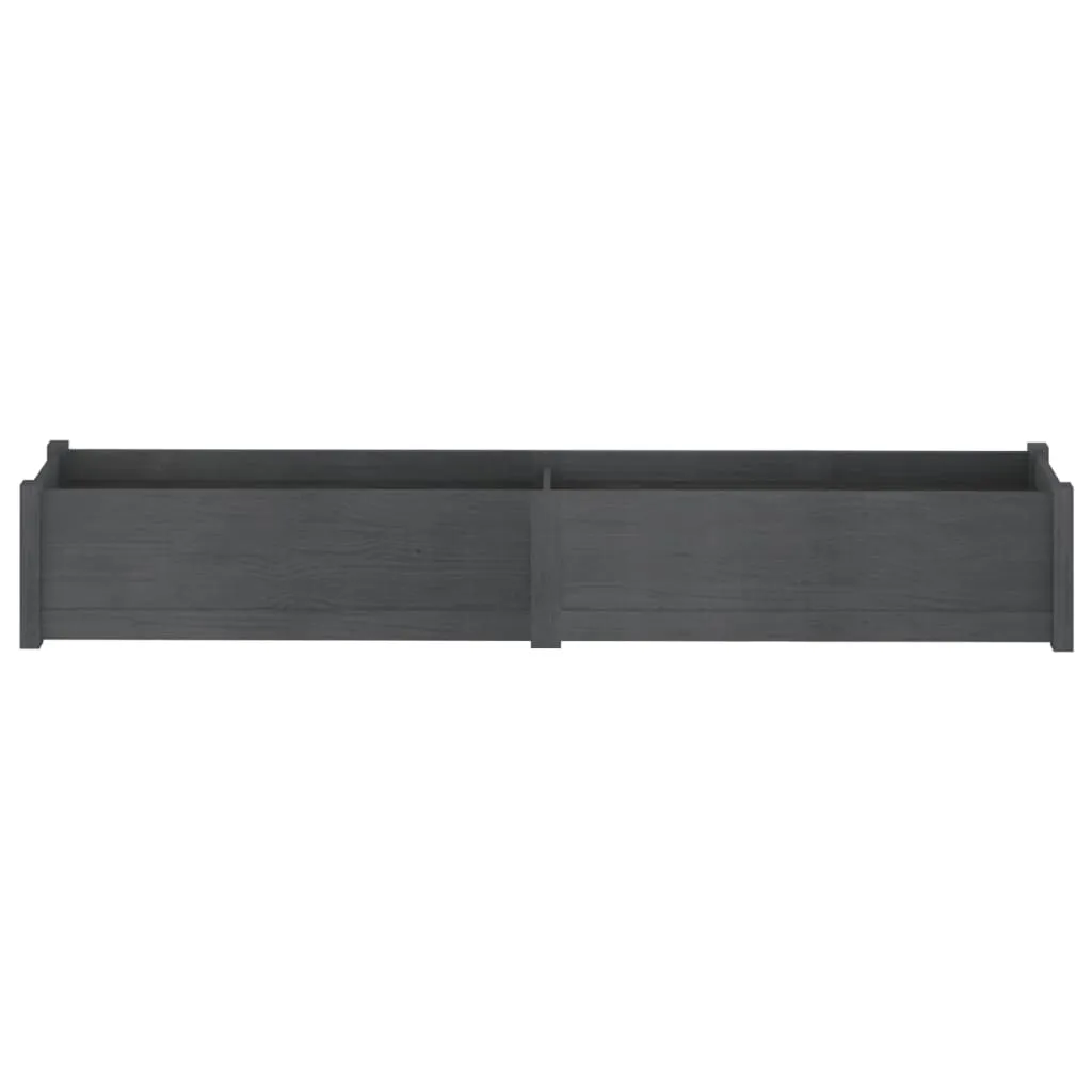 Garden Planter Grey 200x31x31 cm Solid Pinewood