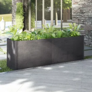 Garden Planter Grey 200x50x70 cm Solid Pinewood