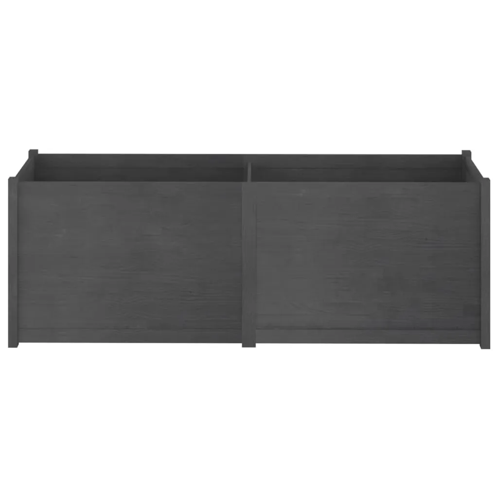 Garden Planter Grey 200x50x70 cm Solid Pinewood