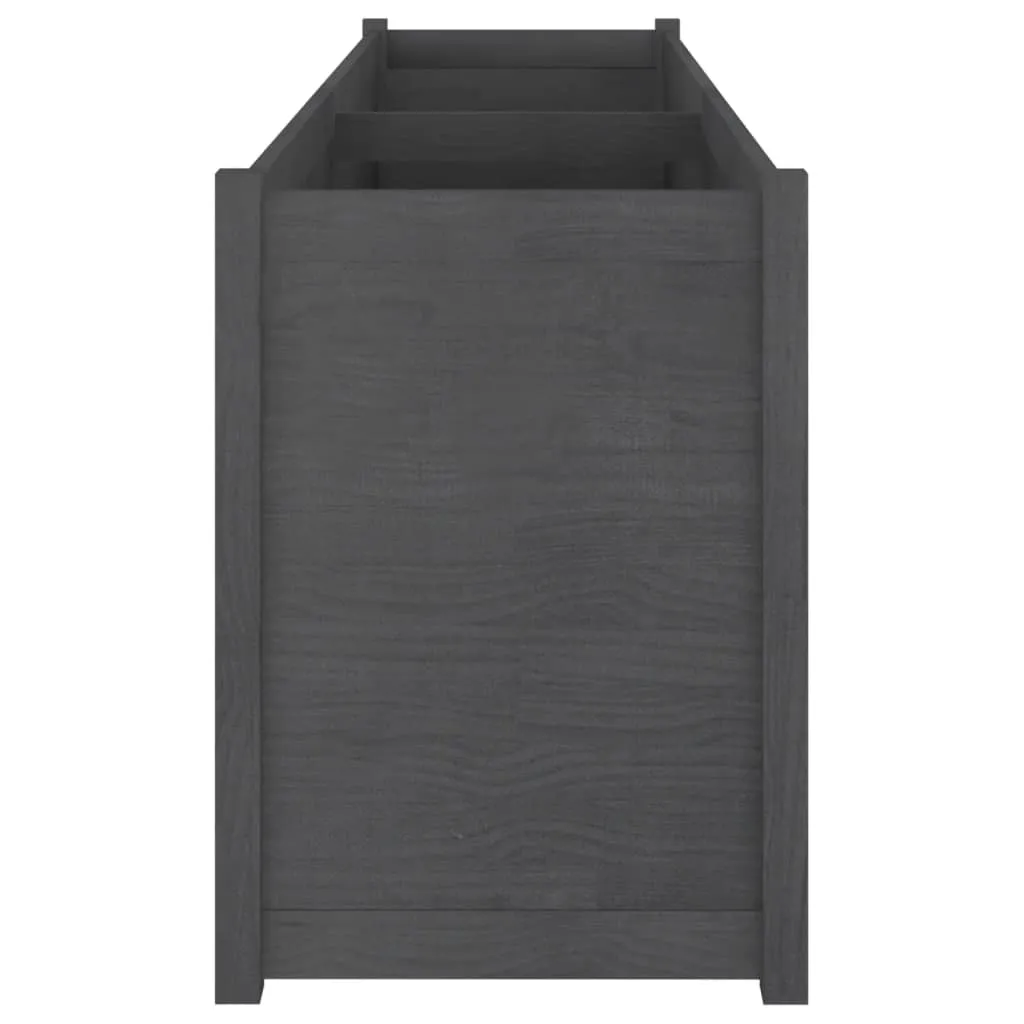 Garden Planter Grey 200x50x70 cm Solid Pinewood