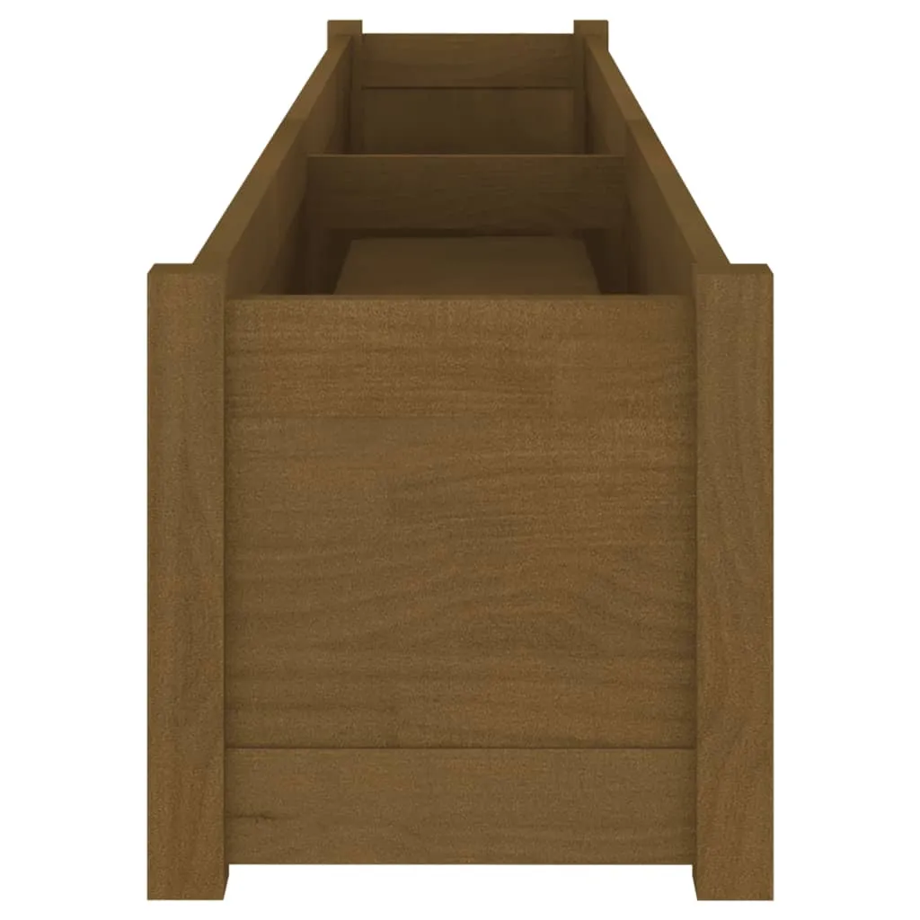 Garden Planter Honey Brown 200x31x31 cm Solid Pinewood