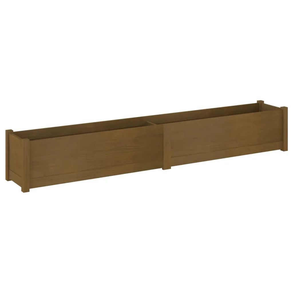 Garden Planter Honey Brown 200x31x31 cm Solid Pinewood