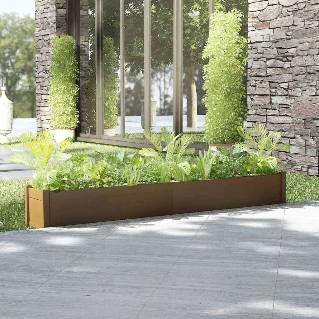 Garden Planter Honey Brown 200x31x31 cm Solid Pinewood