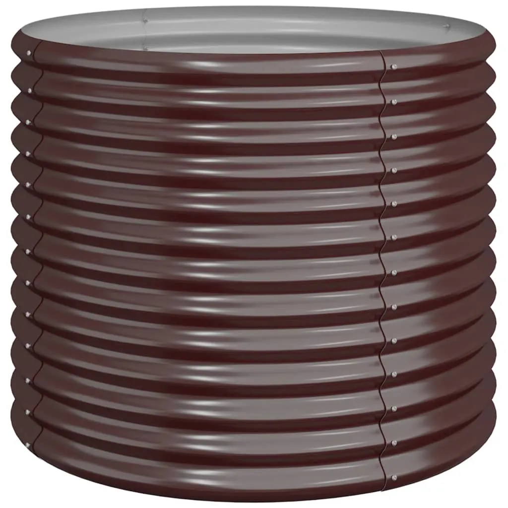 Garden Planter Powder-coated Steel 80x80x68 cm Brown