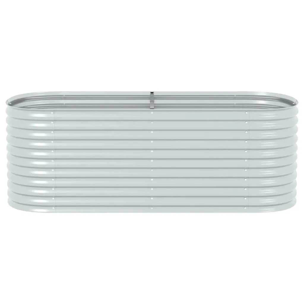 Garden Raised Bed 240x80x81 cm Galvanised Steel Silver