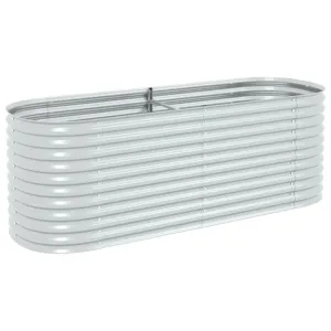 Garden Raised Bed 240x80x81 cm Galvanised Steel Silver
