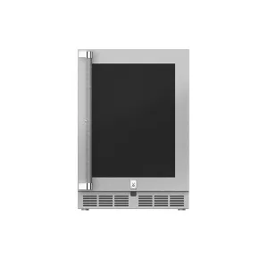 Hestan 24" Refrigerator with Glass Door, Right Hinged