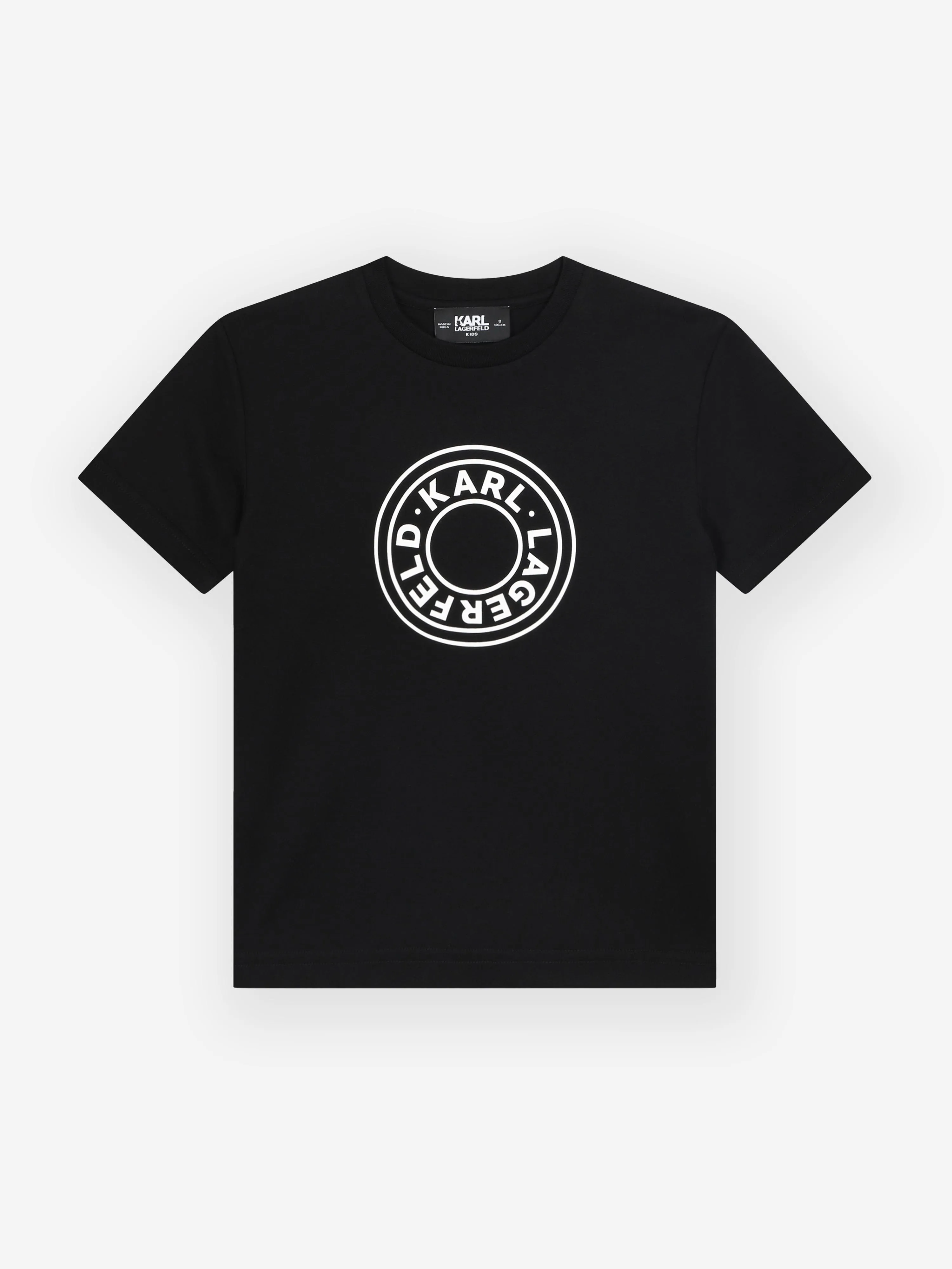 Karl Lagerfeld Boys Logo Print T-Shirt in Black