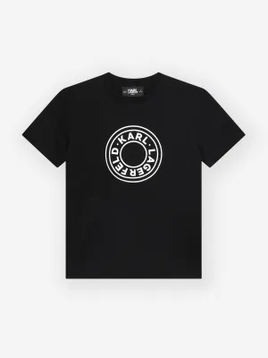 Karl Lagerfeld Boys Logo Print T-Shirt in Black