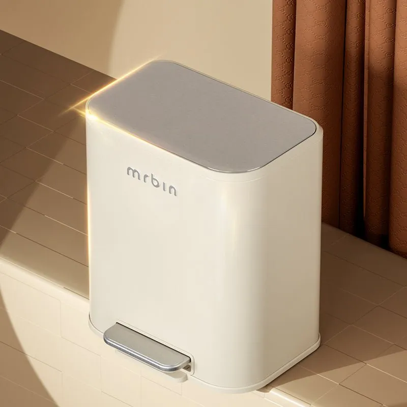 Kitchen Trash Can with Cream Styling and Extra-Wide Mouth