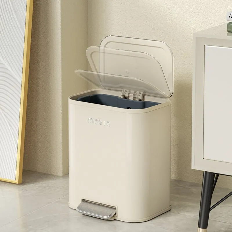 Kitchen Trash Can with Cream Styling and Extra-Wide Mouth
