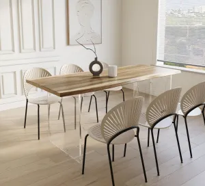 Live Edge Dining Table - Teak Wood Dining Room Table
