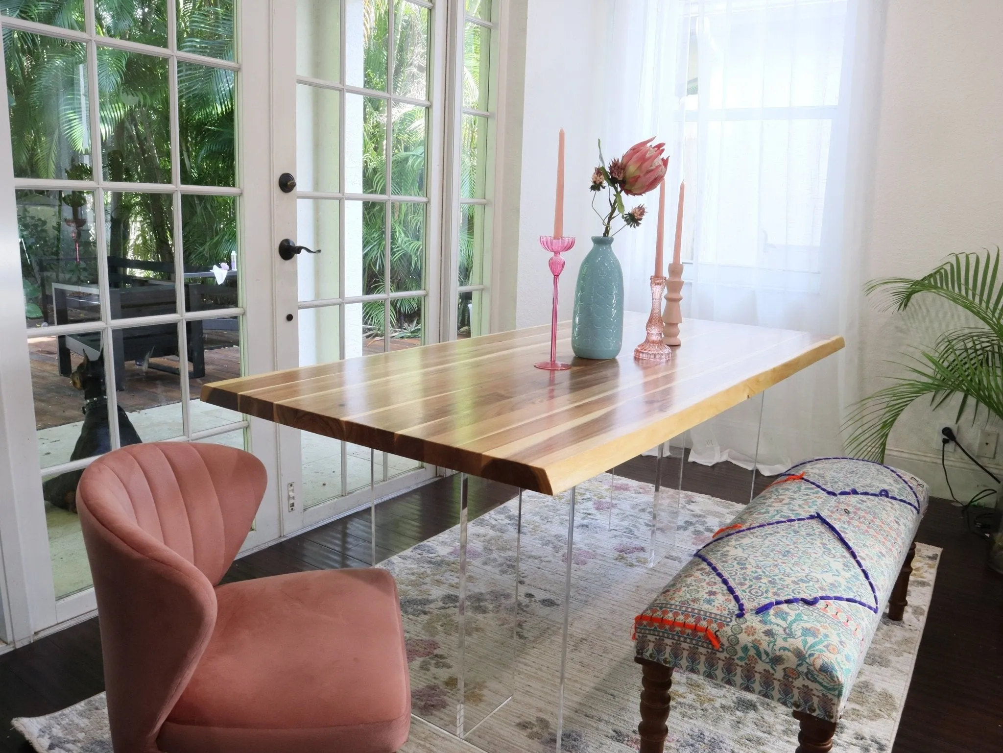 Live Edge Dining Table - Teak Wood Dining Room Table