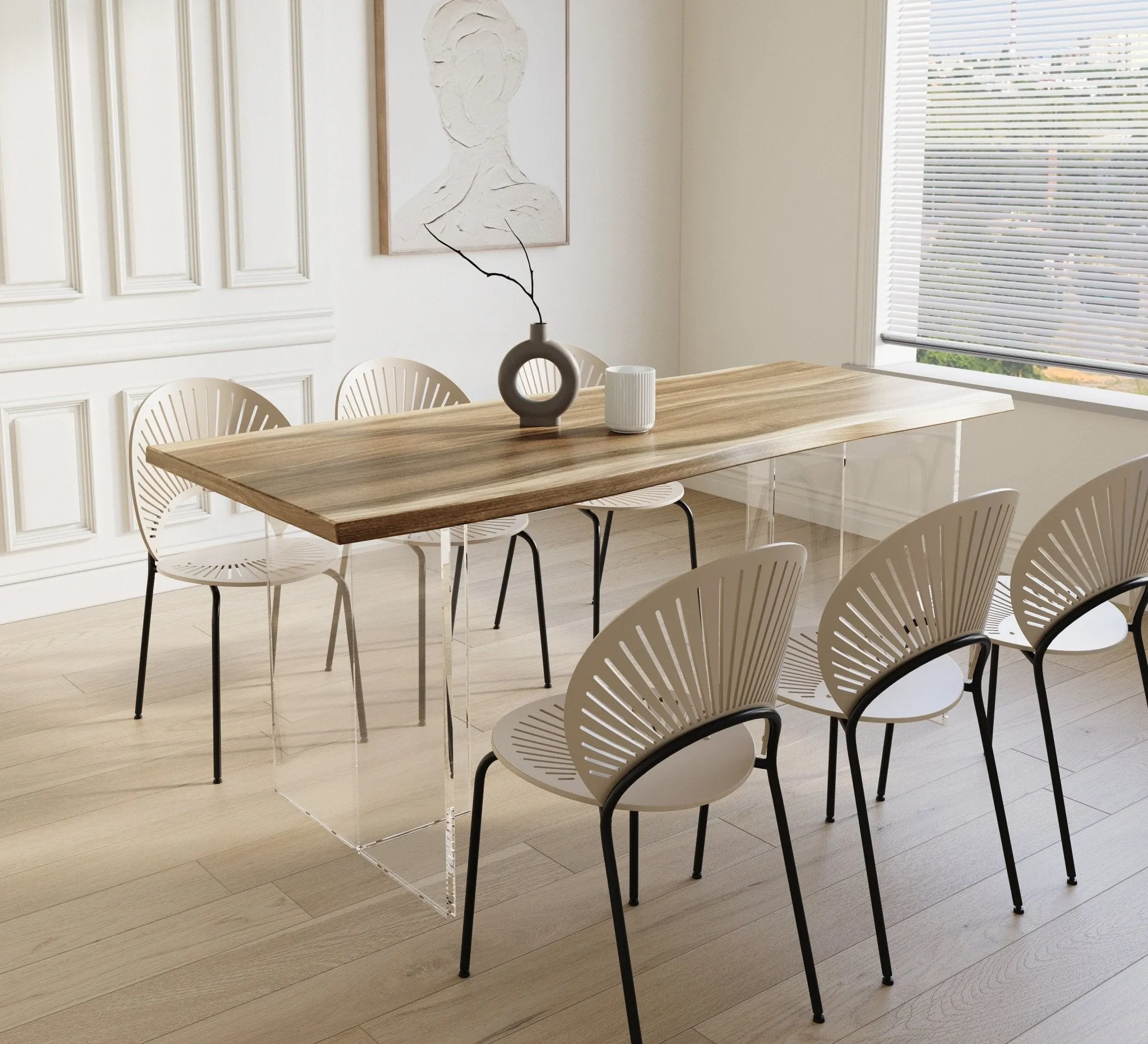 Live Edge Dining Table - Teak Wood Dining Room Table