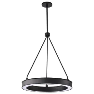 Longford 23" LED Pendant Light, Textured Black Finish