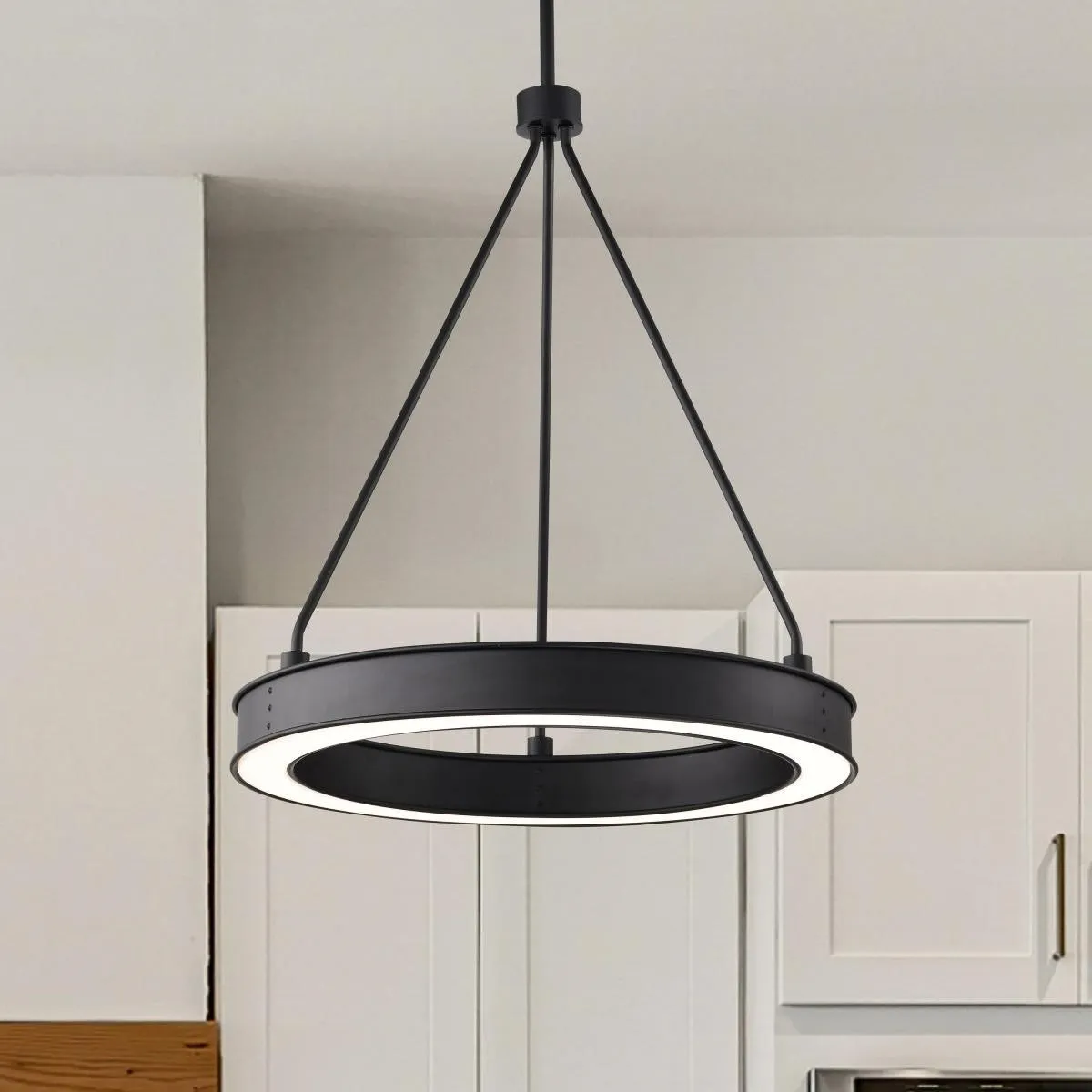 Longford 23" LED Pendant Light, Textured Black Finish