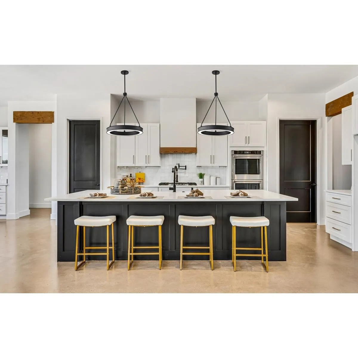 Longford 23" LED Pendant Light, Textured Black Finish