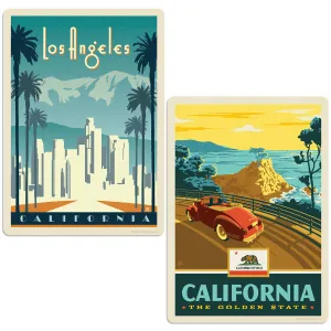 Los Angeles California Golden State Sticker Set of 2
