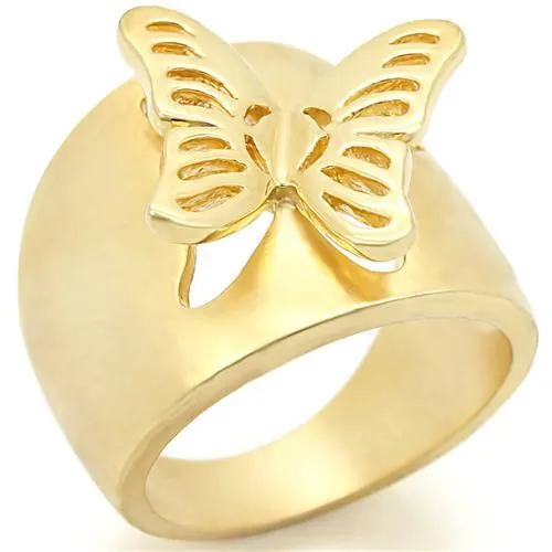 Matte Gold & Gold Brass Ring with No Stone for Women Style 0W369