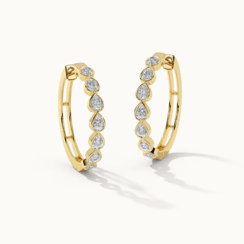 Medium Pear Hoops