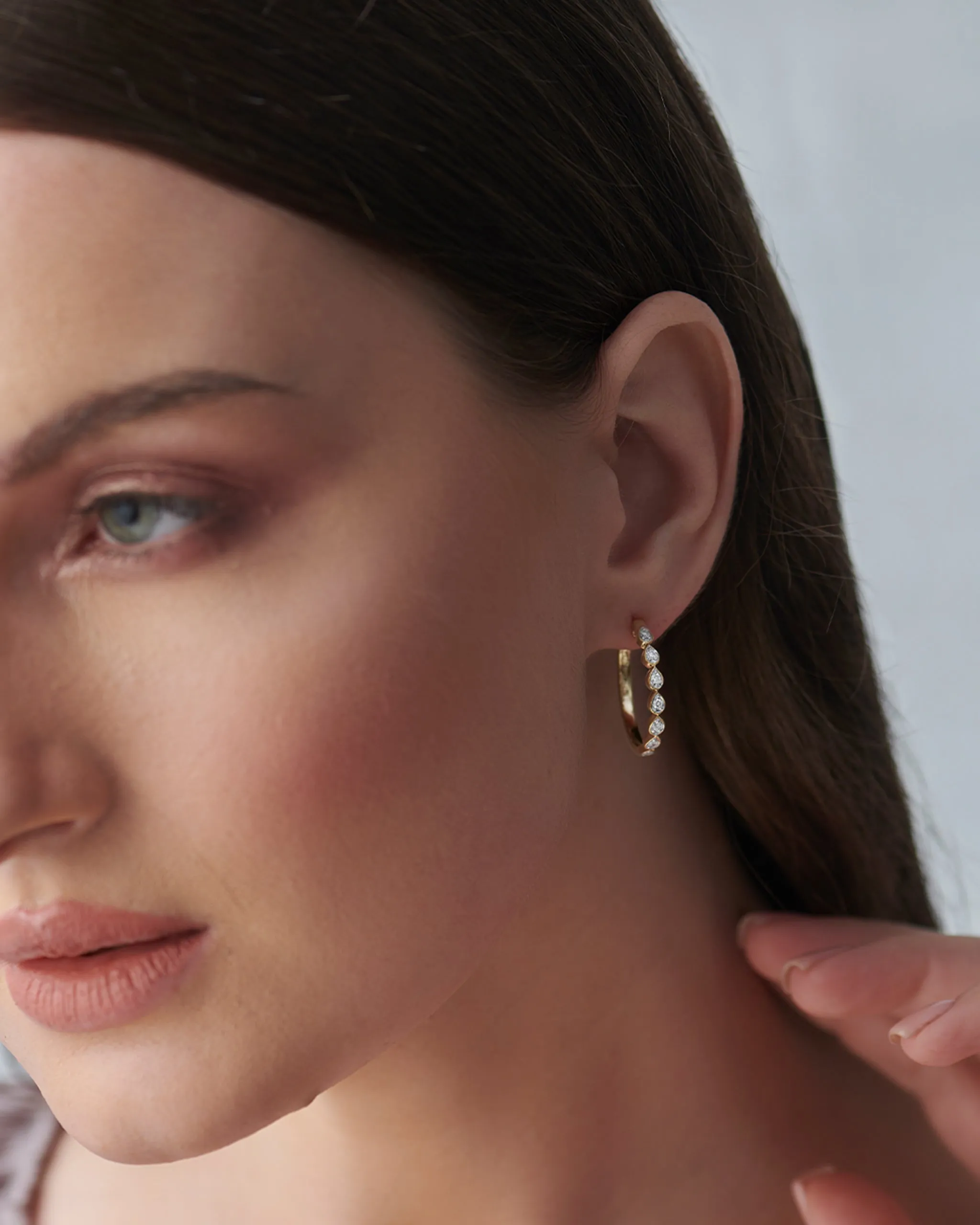 Medium Pear Hoops