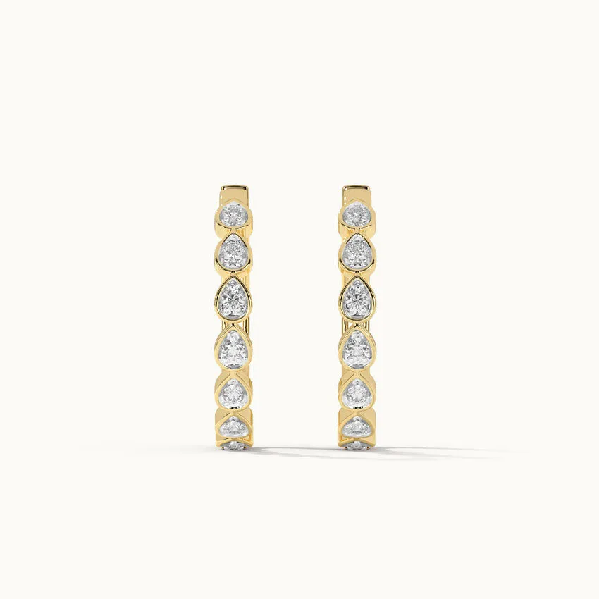 Medium Pear Hoops